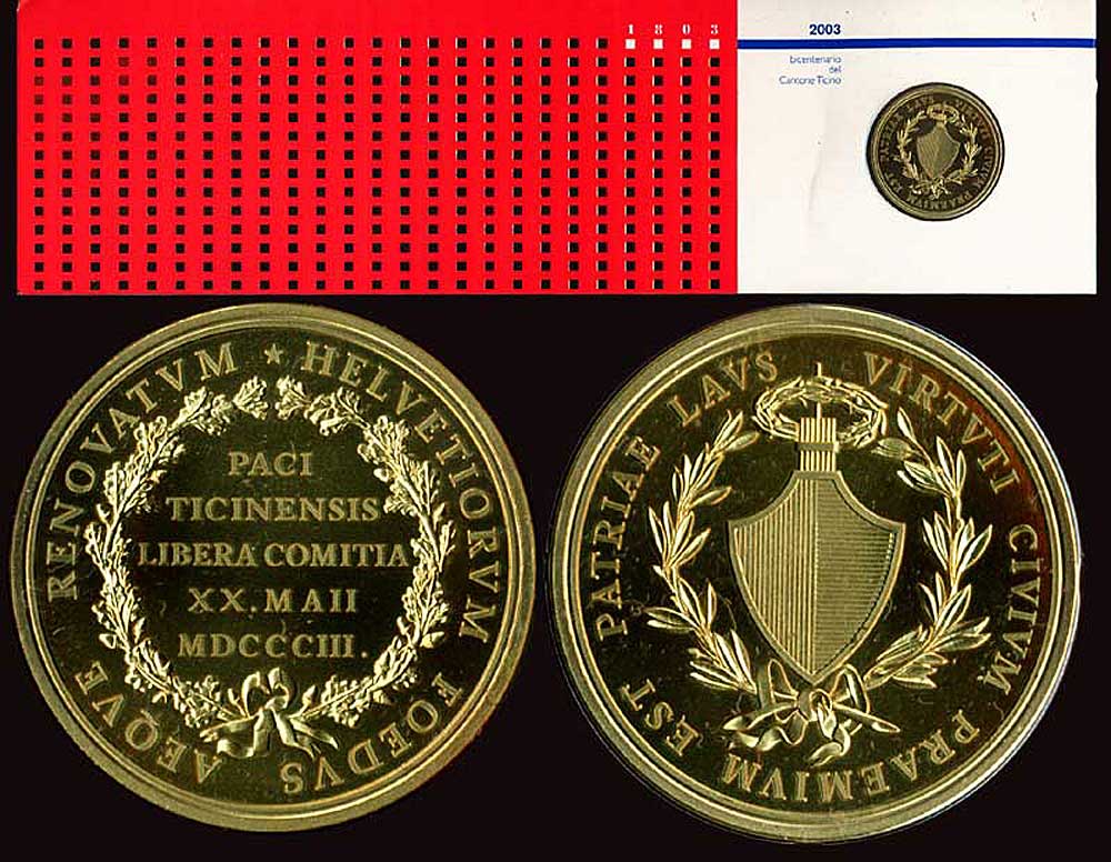 Medals Switzerland Ticino Medal 2003 