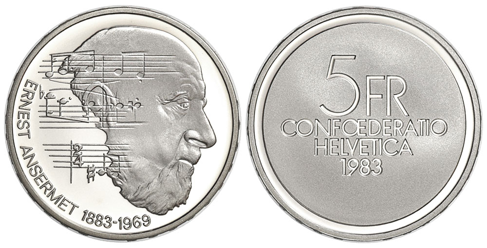 Switzerland Commemorative Coinage Francs 1983 CuNi 