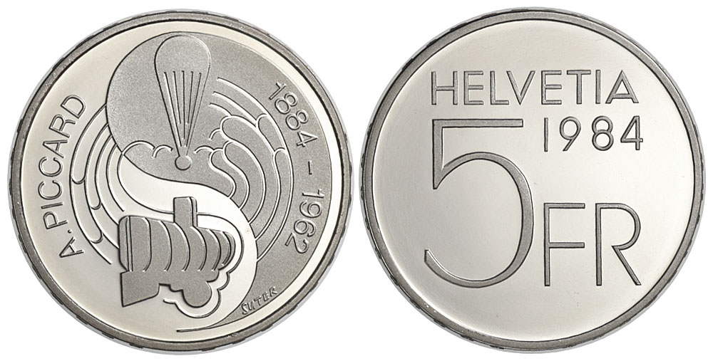Switzerland Commemorative Coinage Francs 1984 CuNi 