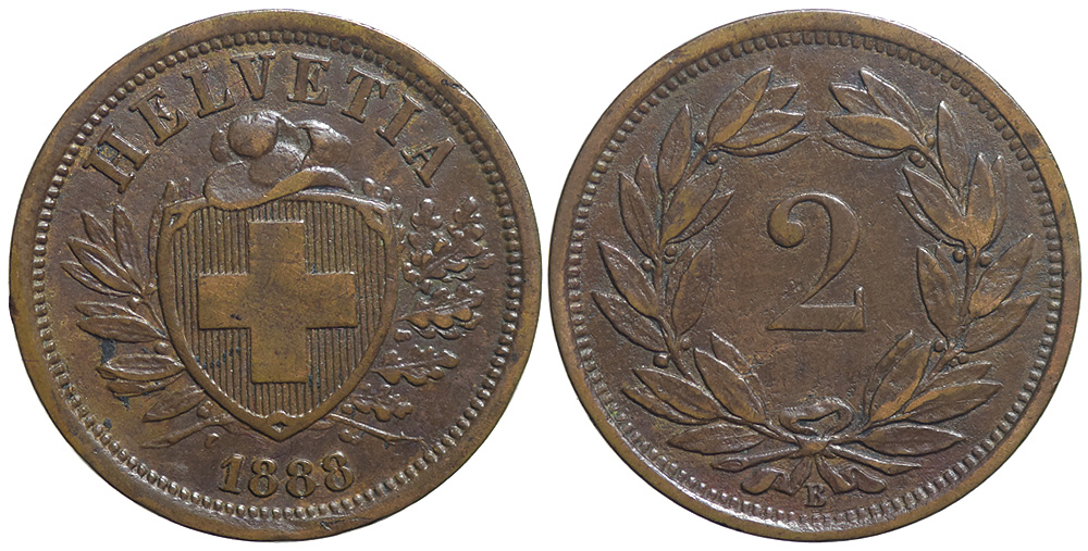Switzerland Confoederatio Helvetica Cent 1883 
