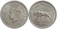 India-G-British-Empire-George-VI-Rupee-1947-Ni