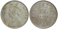 India-G-British-Empire-Queen-Victoria-Rupee-1862-AR