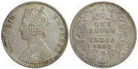 India-G-British-Empire-Queen-Victoria-Rupee-1892-AR