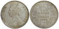 India-G-British-Empire-Queen-Victoria-Rupee-1892-AR