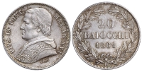 Italy-B-Papal-States-Rome-Pius-IX-Baiocchi-1861-AR