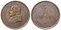 Italy-B-Papal-States-Rome-Pius-IX-Soldi-1868-AE