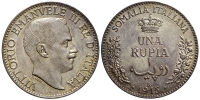 Somaliland-(italian)-Vittorio-Emanuele-III-Rupee-1915-AR
