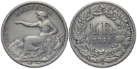Switzerland-Confoederatio-Helvetica-Franc-1851-AR
