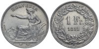 Switzerland-Confoederatio-Helvetica-Franc-1851-AR