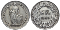 Switzerland-Confoederatio-Helvetica-Franc-1946-AR