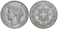 Switzerland-Confoederatio-Helvetica-Francs-1889-AR