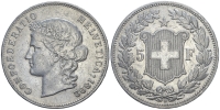 Switzerland-Confoederatio-Helvetica-Francs-1892-AR
