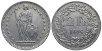 Switzerland-Confoederatio-Helvetica-Francs-1894-AR