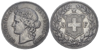 Switzerland-Confoederatio-Helvetica-Francs-1894-AR