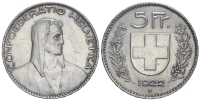 Switzerland-Confoederatio-Helvetica-Francs-1922-AR