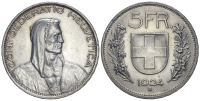 Switzerland-Confoederatio-Helvetica-Francs-1924-AR