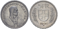 Switzerland-Confoederatio-Helvetica-Francs-1931-AR
