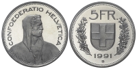 Switzerland-Confoederatio-Helvetica-Francs-1991-CuNi
