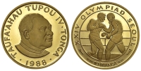 Tonga-King-Taufaahau-IV-Paanga-1988-Gold